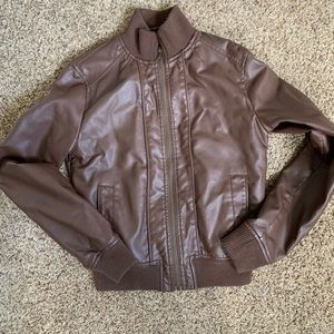 Brown leather jacket